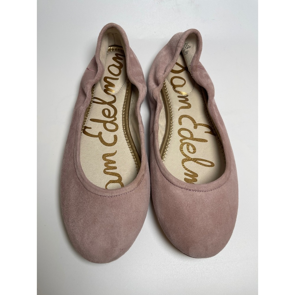 Sam Edelman Dusty Pink Ballet Flats Suede Leather Round Toe Shoes Size 8.5